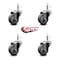 Service Caster 3'' Thermoplastic Rubber Wheel Swivel 7/16'' Grip Ring Stem Caster Set, 4PK SCC-GR20S314-TPRB-716138-4 - alternate 2